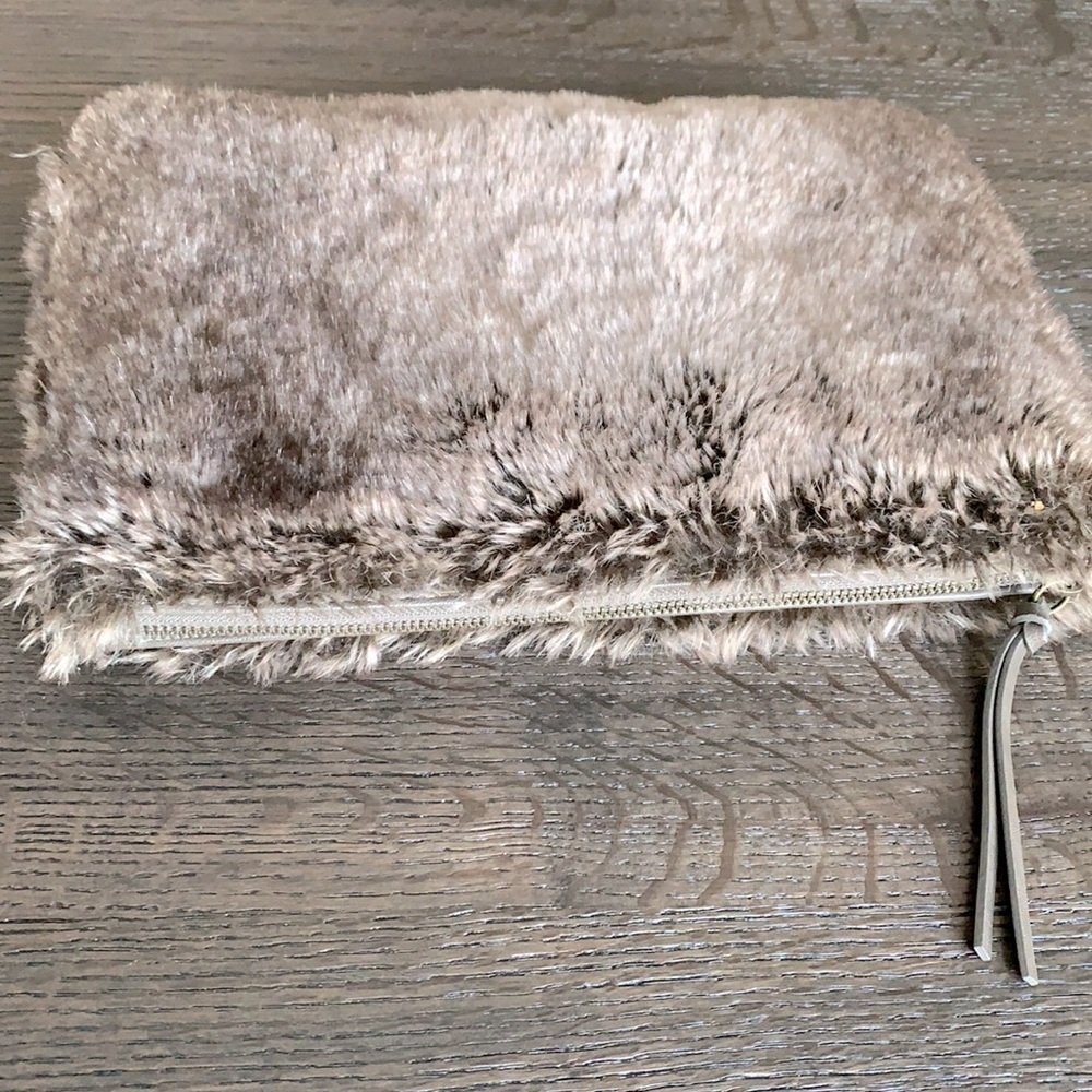 Restoration Hardware iPad and phone fur clutch